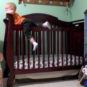 Timmy escaping from crib